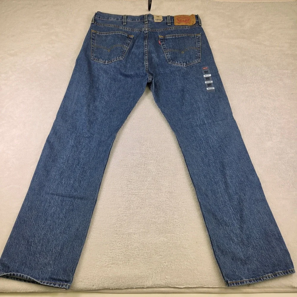 Levis 501 Original Fit Jeans Mens 38x32 Blue Denim Straight Leg Button Fly NEW
